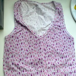 Small purple crop tank top with flowers